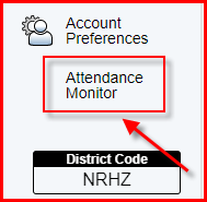 Screenshot of the Attendance Monitor button