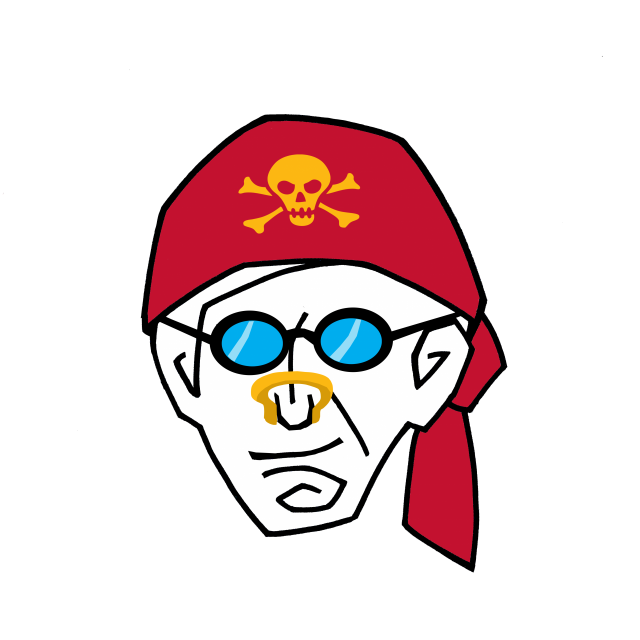 Illustration of a deckhand with a nose plug and goggles.