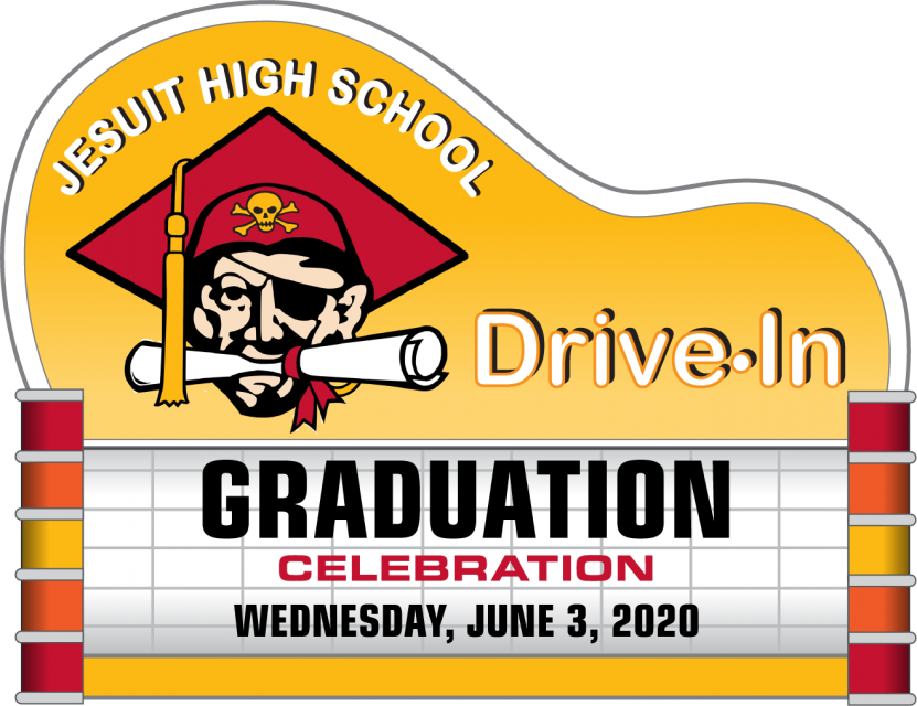 Drive in marquee with "Graduation" on the display