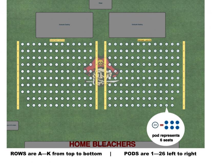 Example of seating diagram on Jesuit High School football field.