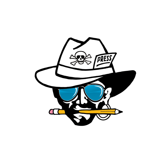 Image of mascot wearing sunglasses and fedora with pencil in his teeth