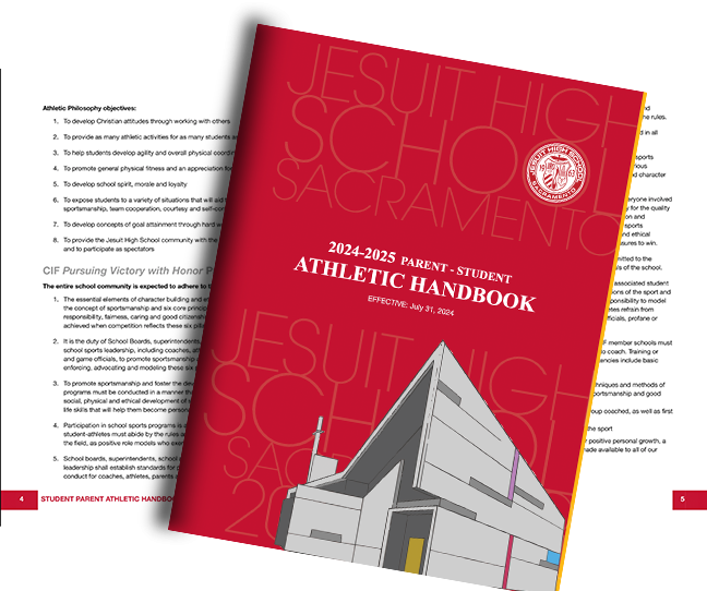 Image of handbook cover and an open spread