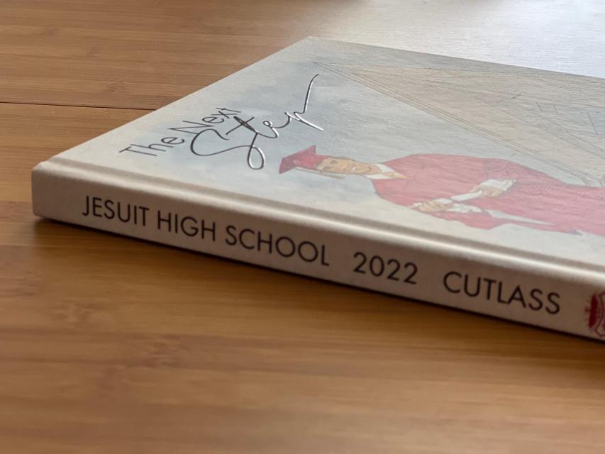 image of the 2022 yearbook on a table