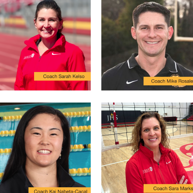 Head shots of the four grils divisiona athletics head coaches