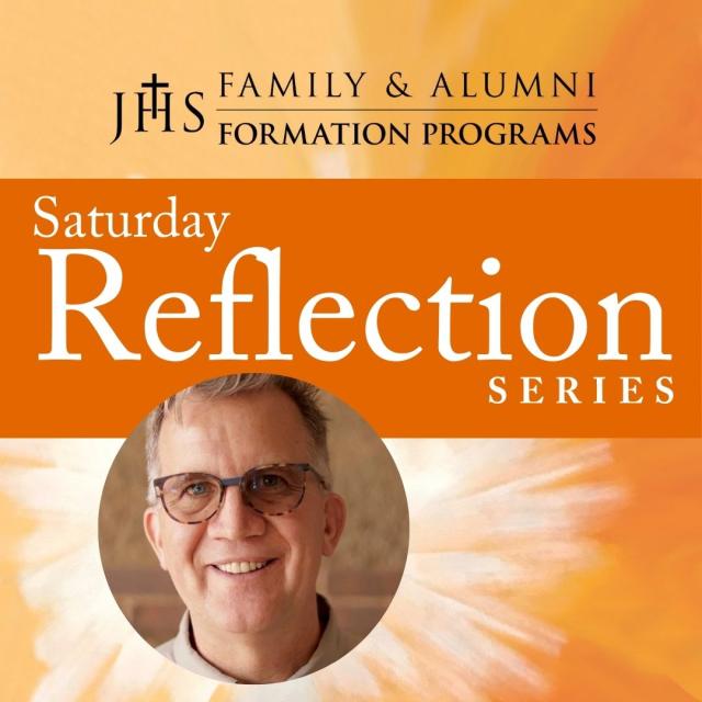 Saturday Reflection Series over a painted burst of light with Pyrc's smiling image